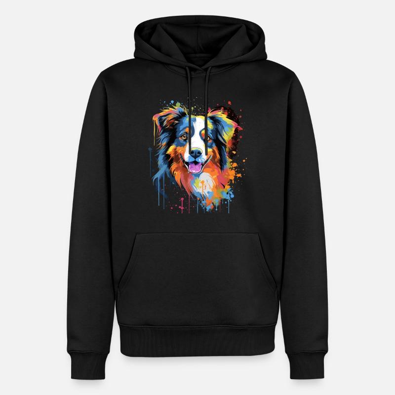 Chien de berger australien Cadeau australien Dire - Sweat à capuche Premium bio Homme - noir