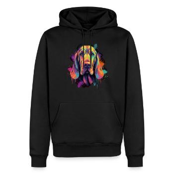 Bloodhound Dog Cadeau Dire - Sweat à capuche Premium bio Homme - noir - Devant - Nico (187cm)