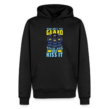 Police Policier Bureau de police - Sweat à capuche Premium bio Homme - noir - Devant - Nico (187cm)