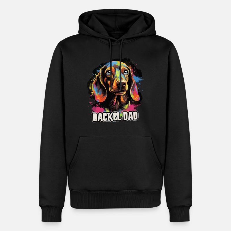 Dackel Hund Geschenk Spruch - Männer Premium Bio Hoodie - Schwarz