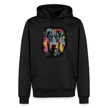 Dobermann Hund Geschenk Spruch - Männer Premium Bio Hoodie - Schwarz - Vorne - Nico (187cm)