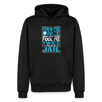 Police Policier Bureau de police - Sweat à capuche Premium bio Homme - noir - Devant - Nico (187cm)