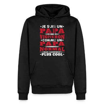 Je Suis un Papa Vigneron / Homme Vigneron Cadeau - Sweat à capuche Premium bio Homme - noir - Devant - Nico (187cm)