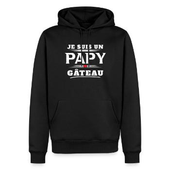 Homme Un Papy Gâteau Pâtisserie Humour Cadeau Noël - Sweat à capuche Premium bio Homme - noir - Devant - Nico (187cm)