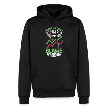 Traders boursiers, traders Forex, trading investisseur - Sweat à capuche Premium bio Homme - noir - Devant - Nico (187cm)