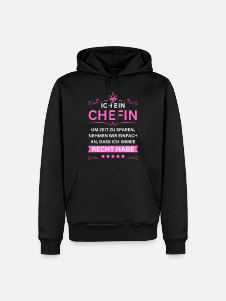 Ich bin Chefin - Männer Premium Bio Hoodie - Schwarz