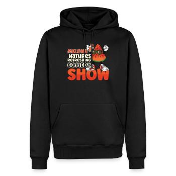 Pastèque Funny Fruit Drôle de dicton - Sweat à capuche Premium bio Homme - noir - Devant - Nico (187cm)