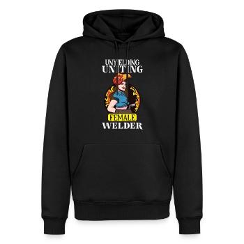 Weibliche Schweißerin Lustige - Männer Premium Bio Hoodie - Schwarz - Vorne - Nico (187cm)