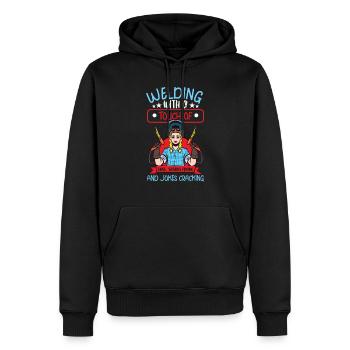 Weibliche Schweißerin Lustige - Männer Premium Bio Hoodie - Schwarz - Vorne - Nico (187cm)