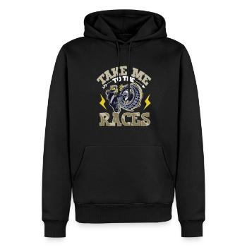Motocross, moto tout-terrain, motocross, motocross - Sweat à capuche Premium bio Homme - noir - Devant - Nico (187cm)