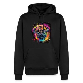 Pug Pug Dog Gift Saying - Men’s Premium Organic Hoodie - black - Front - Nico (187cm)
