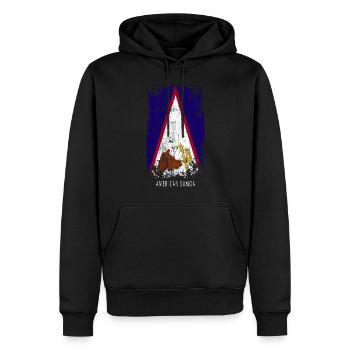Souvenir avec le drapeau des Samoa américaines - Sweat à capuche Premium bio Homme - noir - Devant - Nico (187cm)