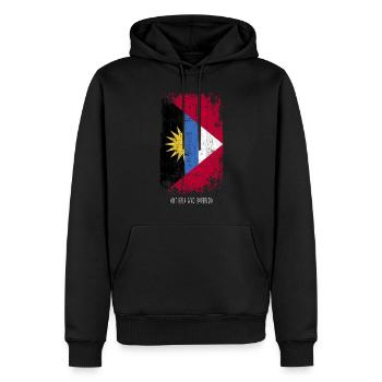 Souvenir avec le drapeau du pays d’Antigua et - Sweat à capuche Premium bio Homme - noir - Devant - Nico (187cm)