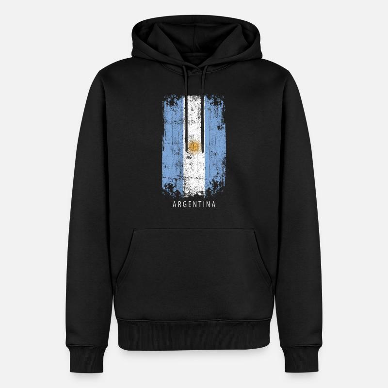 Souvenir avec le drapeau du pays de l’Argentine - Sweat à capuche Premium bio Homme - noir