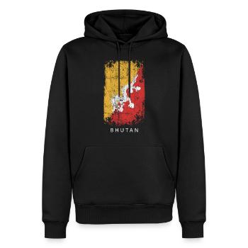 Souvenir avec le drapeau du pays du Bhoutan - Sweat à capuche Premium bio Homme - noir - Devant - Nico (187cm)