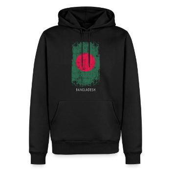 Souvenir avec le drapeau du Bangladesh - Sweat à capuche Premium bio Homme - noir - Devant - Nico (187cm)