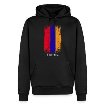 Souvenir avec le drapeau du pays de l’Arménie - Sweat à capuche Premium bio Homme - noir - Devant - Nico (187cm)