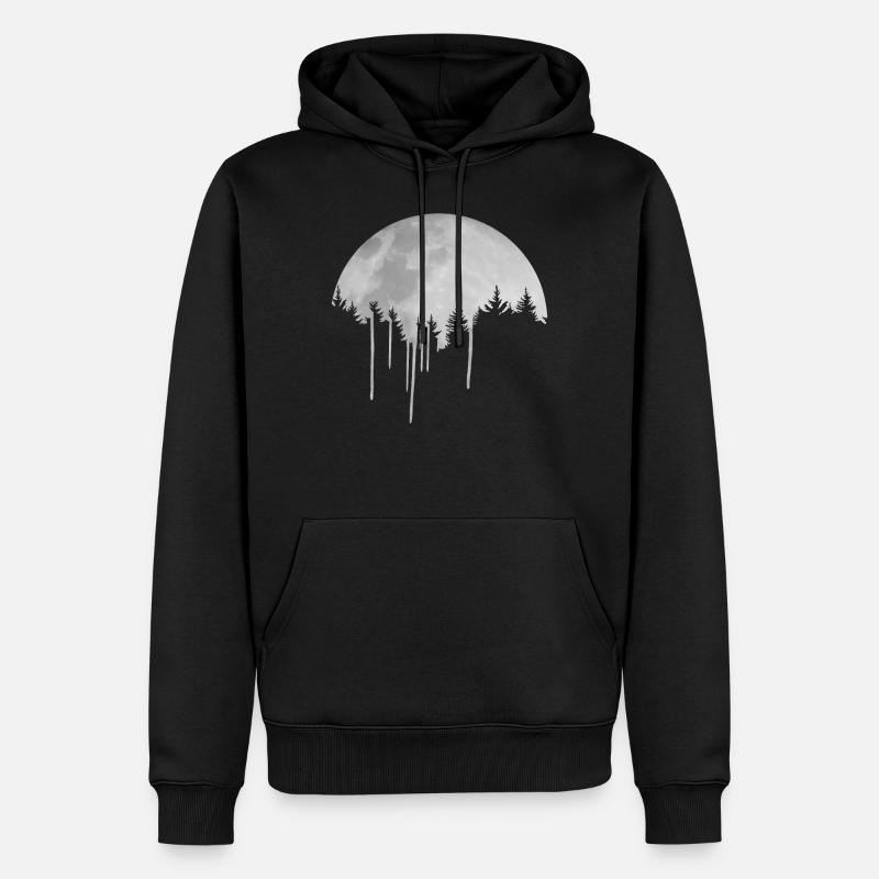 Paint Moon - Männer Premium Bio Hoodie - Schwarz