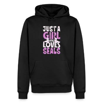 seal animal wilderness animals seals cute baby sea - Männer Premium Bio Hoodie - Schwarz - Vorne - Nico (187cm)