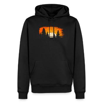Wald mit Vögeln orange - Männer Premium Bio Hoodie - Schwarz - Vorne - Nico (187cm)