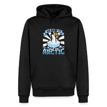 Ours polaire Réchauffement climatique Chasse au phoque arctique Ursus - Sweat à capuche Premium bio Homme - noir - Devant - Nico (187cm)
