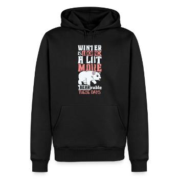 Ours polaire Réchauffement climatique Chasse au phoque arctique Ursus - Sweat à capuche Premium bio Homme - noir - Devant - Nico (187cm)