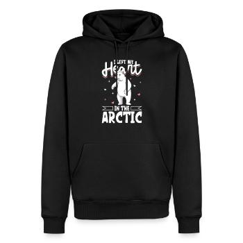 Ours polaire Réchauffement climatique Chasse au phoque arctique Ursus - Sweat à capuche Premium bio Homme - noir - Devant - Nico (187cm)