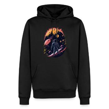 Weltraum-Fantasie - Männer Premium Bio Hoodie - Schwarz - Vorne - Nico (187cm)