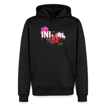 Initial Flowers - Männer Premium Bio Hoodie - Schwarz - Vorne - Nico (187cm)