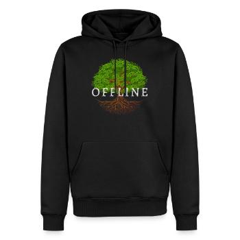 Offline Tree - Männer Premium Bio Hoodie - Schwarz - Vorne - Nico (187cm)
