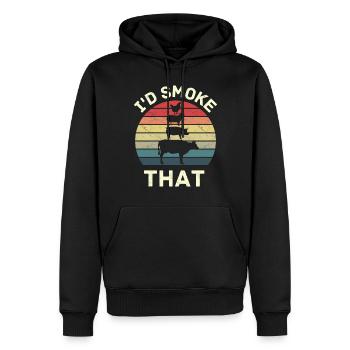 Je fumerais ça - Sweat à capuche Premium bio Homme - noir - Devant - Nico (187cm)