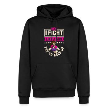 Boxe féminine Boxe féminine Boxeuse féminine - Sweat à capuche Premium bio Homme - noir - Devant - Nico (187cm)