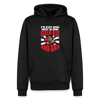 Boxe féminine Boxe féminine Boxeuse féminine - Sweat à capuche Premium bio Homme - noir - Devant - Nico (187cm)
