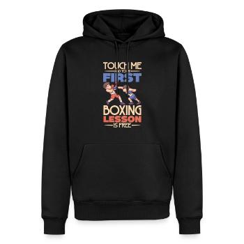 Boxe féminine Boxe féminine Boxeuse féminine - Sweat à capuche Premium bio Homme - noir - Devant - Nico (187cm)