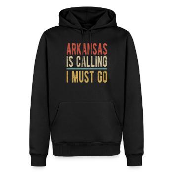 Arkansas Ruft Ich Muss Gehen - Männer Premium Bio Hoodie - Schwarz - Vorne - Nico (187cm)