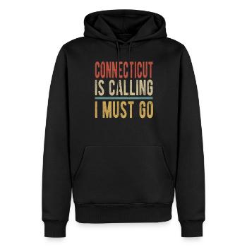 Connecticut Ruft Ich Muss Gehen - Männer Premium Bio Hoodie - Schwarz - Vorne - Nico (187cm)