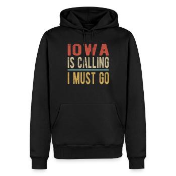 Iowa Ruft Ich Muss Gehen - Männer Premium Bio Hoodie - Schwarz - Vorne - Nico (187cm)
