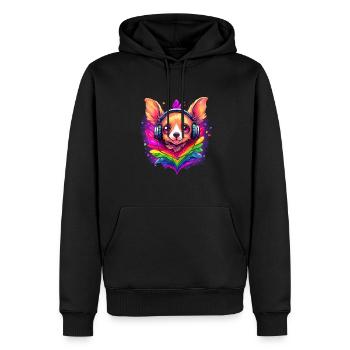 Regenbogenfahne Chihuahua Pride Hund bunte Liebe - Männer Premium Bio Hoodie - Schwarz - Vorne - Nico (187cm)