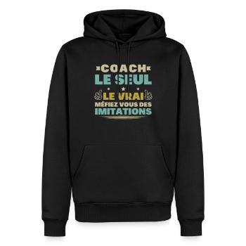 Coach Le Seul Le Vrai Méfiez Vous Des Imitations - Sweat à capuche Premium bio Homme - noir - Devant - Nico (187cm)