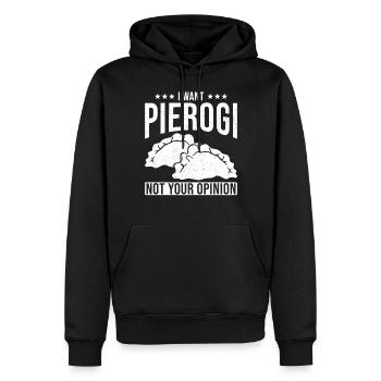 Piroggen Teigtaschen - Männer Premium Bio Hoodie - Schwarz - Vorne - Nico (187cm)