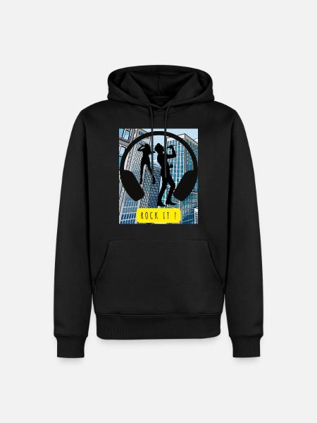 Music - Rock it! - Men’s Premium Organic Hoodie - black