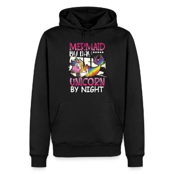 Einhorn Meerjungfrau Mermicorns - Männer Premium Bio Hoodie - Schwarz - Vorne - Nico (187cm)