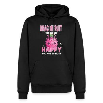 Dragon Fruit Kawaii - Sweat à capuche Premium bio Homme - noir - Devant - Nico (187cm)