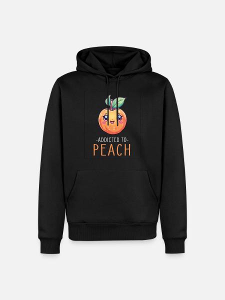 Peach Kawaii - Men’s Premium Organic Hoodie - black