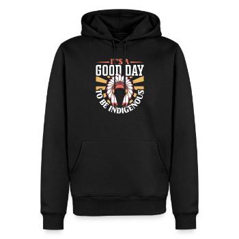 Aborigènes indiens Histoire des peuples autochtones - Sweat à capuche Premium bio Homme - noir - Devant - Nico (187cm)