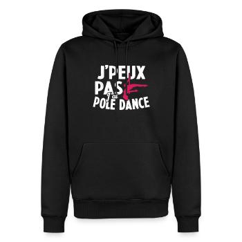 Je Peux Pas J'ai Pole Dance - Sweat à capuche Premium bio Homme - noir - Devant - Nico (187cm)