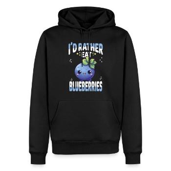 Blaubeere Kawaii - Männer Premium Bio Hoodie - Schwarz - Vorne - Nico (187cm)