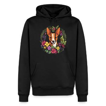 Basenji Hund Geschenk - Männer Premium Bio Hoodie - Schwarz - Vorne - Nico (187cm)