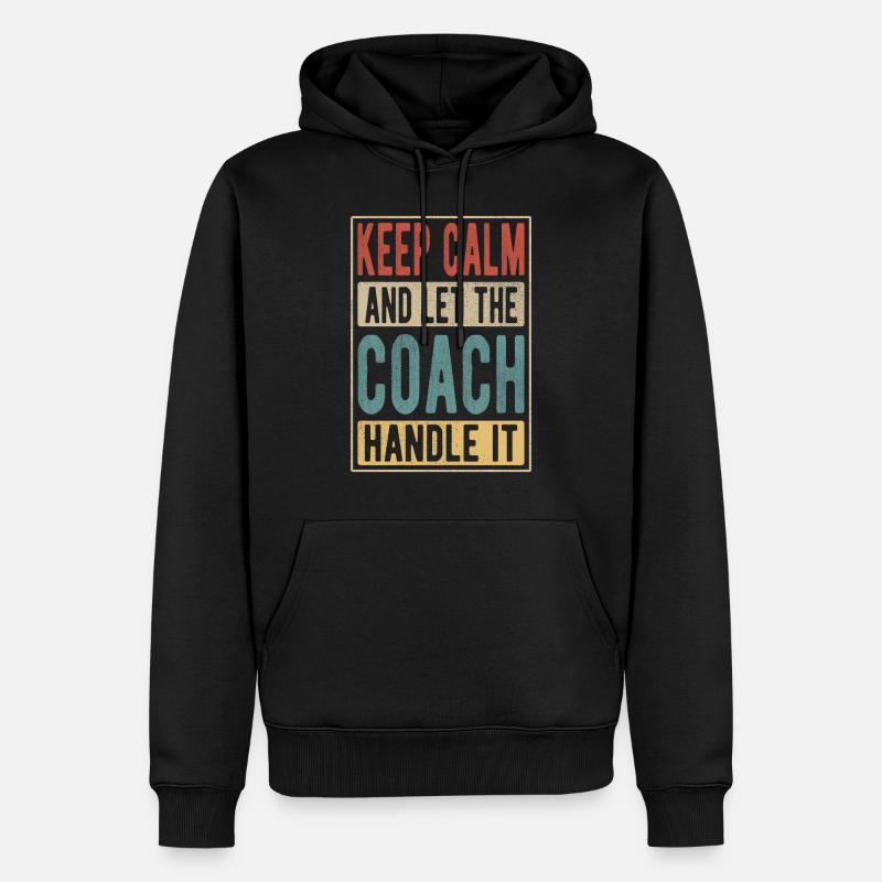 Cadeau Coach Rétro - Sweat à capuche Premium bio Homme - noir