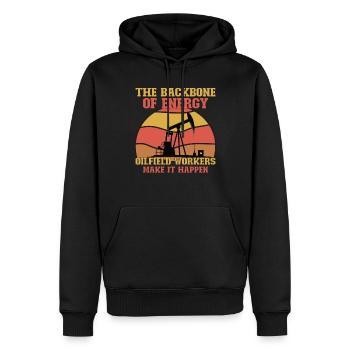 Spinfield Wife Roughneck Oil Drilling Frac crew - Sweat à capuche Premium bio Homme - noir - Devant - Nico (187cm)